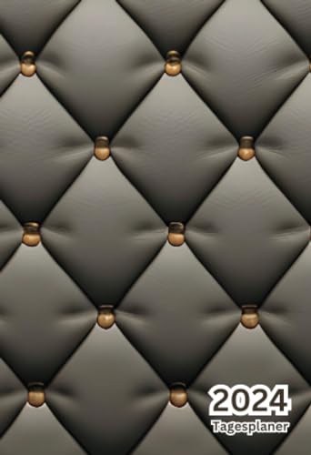 Tageskalender 2024: leder look- a6, 1 Tag 1 Seite, Mit Uhrzeit, Tages Planer Januar Bis Dezember, Agenda, Eine Seite Pro Tag, 12 Monate, Kein Ringbuch, Kein Spiral, - Buch Kalender.