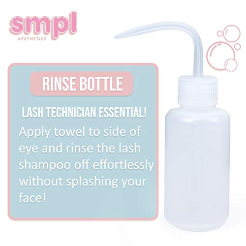 Smpl Aesthetics Eyelash Extension Cleanser, Lash Shampoo, Lash Cleaner For Extensions, Lash Brush, Rinse Bottle, Lash Bath, Sensitive, Paraben, Sulfate Free, Makeup Remover, Primer, Unscented #TOP4