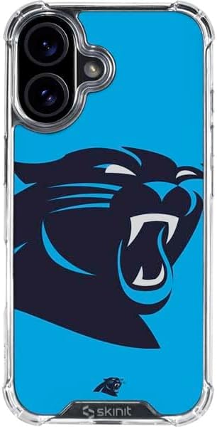 Skinit Clear Phone Case Compatible with iPhone 16 - Officially Licensed NFL Carolina Panthers Design