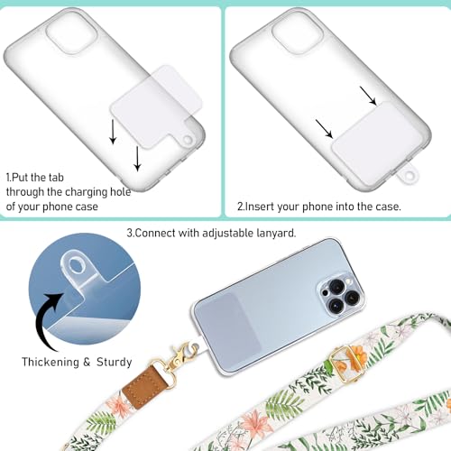 Image of Piefly Cell Phone Lanyard Crossbody Wrist Strap Adjustable for Women Flower | Travel Daily Cruise, Around the Neck, Hands-free, Universal, Fit Keys ID badge, Accessories, Compatible with Most Smartphones
