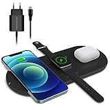 【Universelle Kompatibilität】:Das Drahtlose Ladestation mit 18W QC 3.0 Adapter, Kompatibel mit iWatch 6/SE/5/4/3/2/1, AirPods (mit kabellosem Ladekoffer)/AirPods Pro/2, Galaxy Buds/Buds+, Pixel Buds; 7.5W für iPhone 12/12 mini/12 Pro/12 Pro Max/SE 2/11/11 Pro/11 Pro Max/XS/XS Max/XR/X/8 Plus/8; 10W Schnelllademodus für Samsung Galaxy S21/S21 Plus/S21 Ultra/S20/S20+/S20 Ultra/S10/S10+/S10e/S9/S9+/S8/S8 Plus/S7/S7 Edge/S6 Edge/Note 20/10/9/8/7/5 und 5W Modus für andere Qi-fähige Telefone.