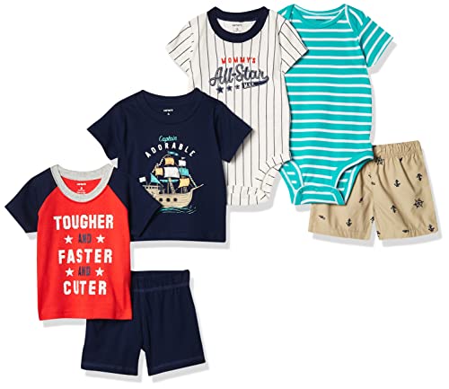 Carter's Baby Boys' 6-Piece Bodysuit Tee and Short Set