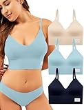 Livona 3 Pack Longline Sports Bra for Women- Soft Wireless Bra, Padded Seamless Bralette, Stretch Crop Cami Tank S-XXL