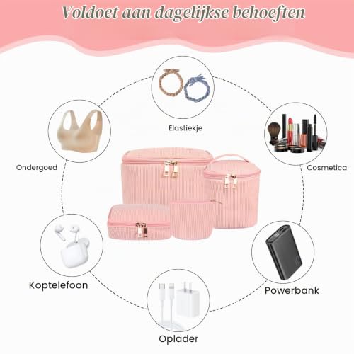 Beautycase Make-upkoffer meisjes 82-delig roze - View 6