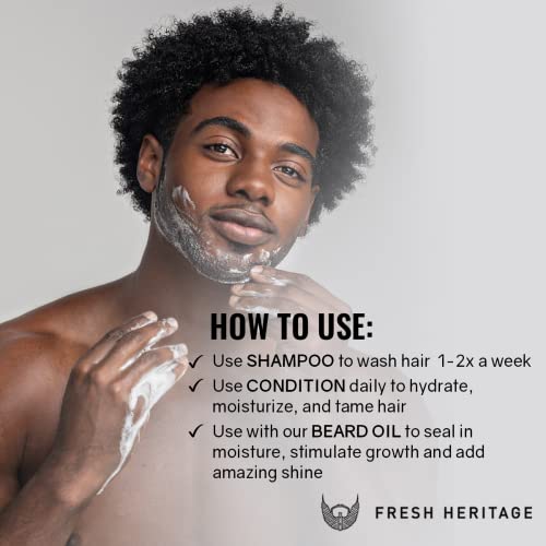 Fresh Heritage Beard Wash Shampoo With Peppermint & Tea Tree Oil - Moisturizing And Nourishing - Mens Beard And Face Wash - Premium All Natural Beard Shampoo For Men (4Oz) #TOP3