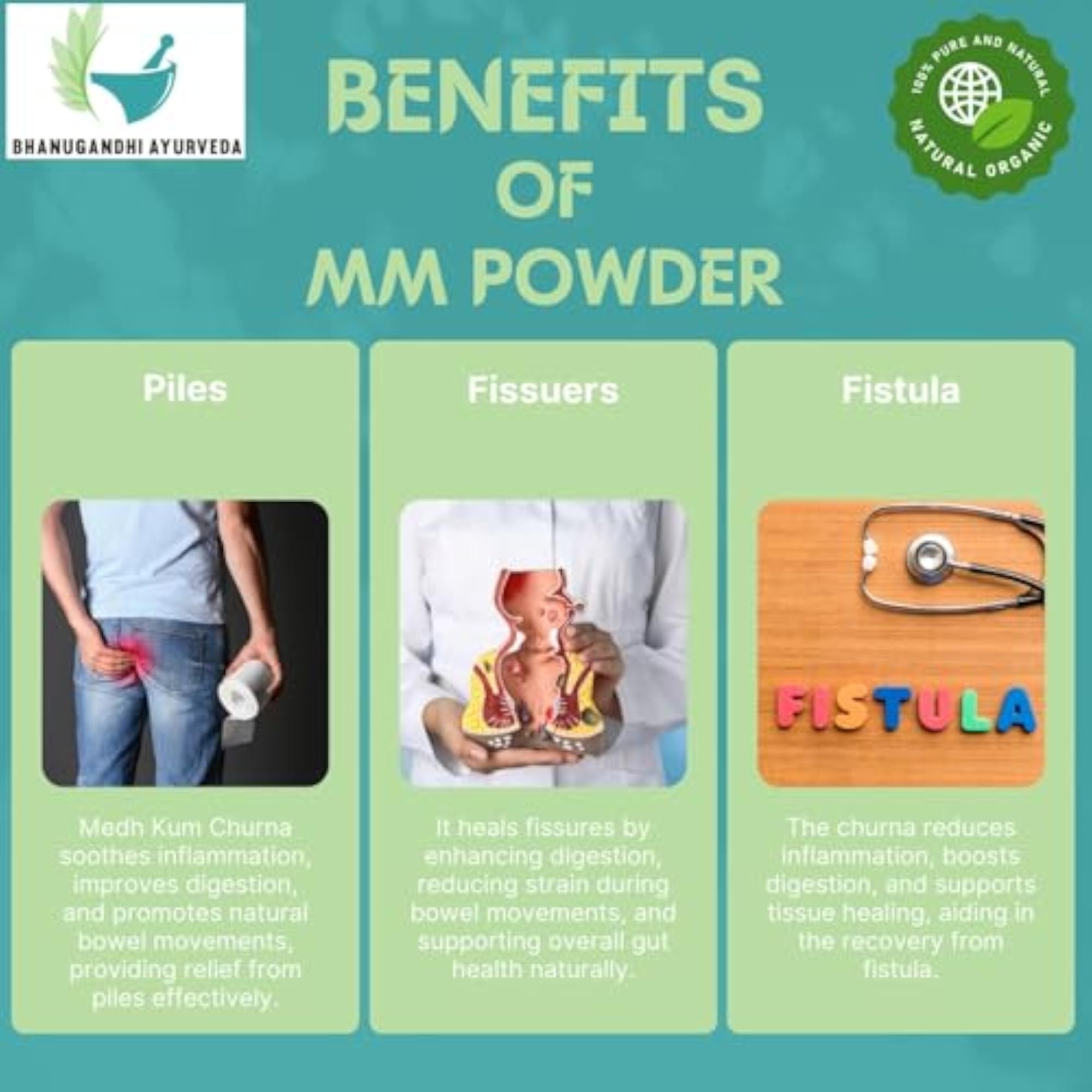 Bhanugandhi Ayurveda MM Powder Herbal Blend for Gut Wellness
