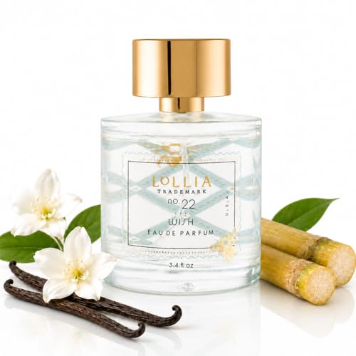LOLLIA Wish Eau de Parfum, 3.4 fl. oz., Sugar Cane, Vanilla Bean, & Jasmine Scented Beautifully Captivating Perfume, Luxury Long Lasting Women's Fragrance, Self Care Essentials