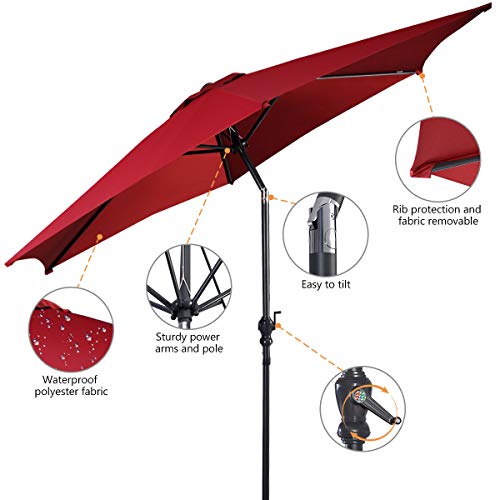 Giantex 10Ft Outdoor Patio Umbrella, Market Table Umbrella W/Tilt Adjustment And Crank, 180G Polyester, Garden Canopy For Deck Backyard Pool Indoor Outdoor #TOP3
