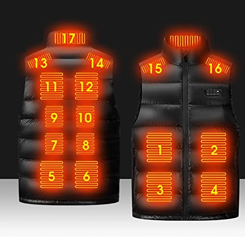 Colete elétrico feminino, bolso com zíper amplamente utilizado fibra de poliéster 3 modos 17 zonas d