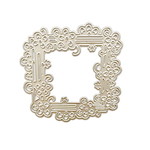 MISUVRSE Plantilla de corte de metal de encaje cuadrado scrapbooking plantilla troquelado troquelado tarjeta repujado álbum de fotos plantilla decoración molde scrapbooking plantilla