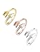 Finrezio 3 PCS Adjustable Open Arrow Rings for Women Stackable Knuckle Ring Wedding Gift
