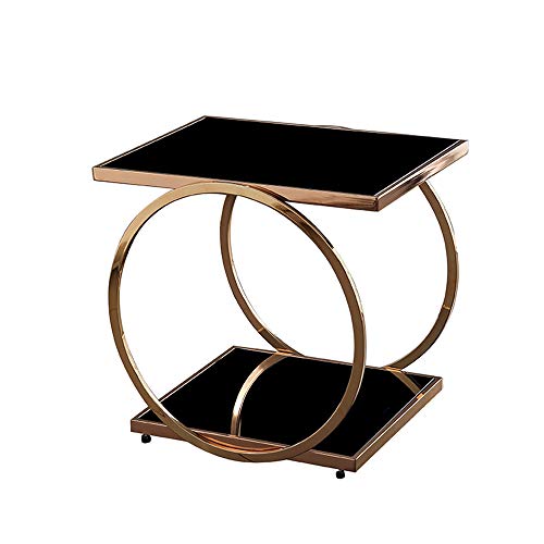 Table d'appoint de canapé en verre trempé et structure argentée chic