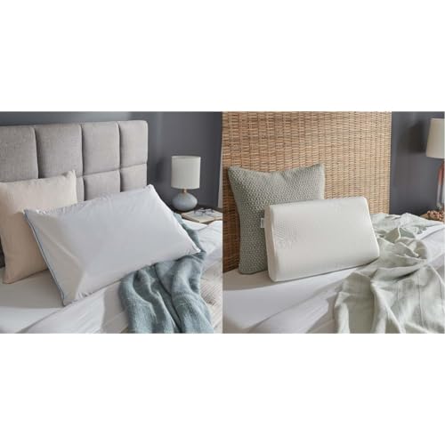 Tempur-Pedic Cloud Breeze Dual Cooling Pillow and TEMPUR-Ergo Neck Pillow Bundle