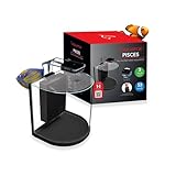 Aquatop Pisces Curved Bowfront Aquarium, 3 Gal - 53GPH – Nano Semi-Circle Glass Aquarium Kit – Touch LED Light – Built-in Filter for Fresh & Saltwater