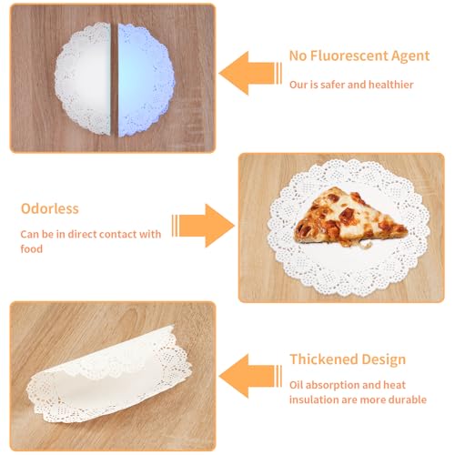 Svalor Paper Doilies Assorted Sizes, 4.5Inch 6.5Inch And 8.5 Inch Doilies For Food, 99 Pieces Disposable Lace Paper Doilies For Tables, Round Paper Placemats Bulk For Cakes Desserts Crafts thumb #5