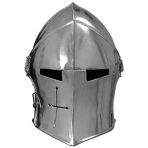 Medieval Replicas Medival Barbuta Casque de protection pour chevaliers templiers en acier Cover