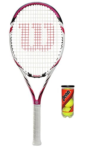 M D Trading Wilson Six Two BLX Pink Tennisschläger + 3 Tennisbälle, 120