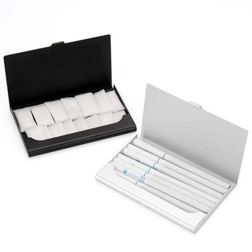 Kiicii 2PCs Metal Containers for Zyn, Discreet Zyn Holders, Aluminum Nicotine Pouch Containers, Ultra-Slim, Easy to Carry, Best Gift for Nicotine Lovers (Nicotine Pouches NOT Included)