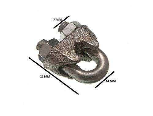 24 x Wire Rope Cable Grip CLAMP U Bolt FIXINGS M5 BZP Rust Proof Steel