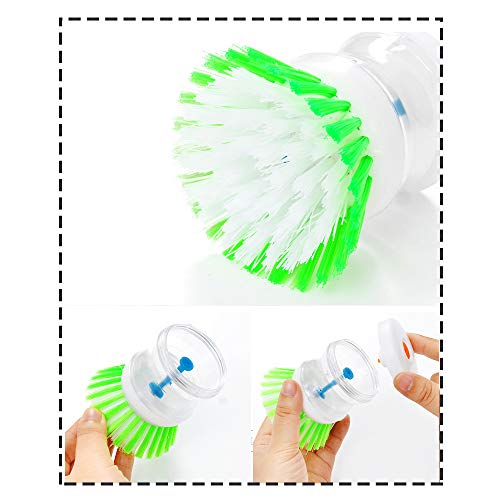 Decdeal Escova de Lavador de pratos com Dispensador de Sabão Escova de Limpeza para Pratos Panela de