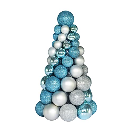 Sunlit 10" Christmas Ball Ornaments Tree, Christmas Decorations B...