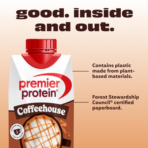 Image of Premier Protein COFFEEHOUSE 30g Protein Shake, Caramel Macchiato, 4 Pack | Caffeinated Energy Beverage, 160 Calories, 24 Vitamins & Minerals, No Added Sugar, Supports Muscle Health, Gluten-Free, 11 oz