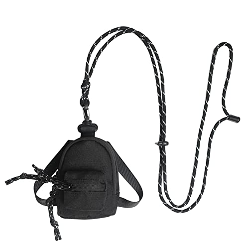 Crossbody Shoulder Bag with Carabiner for Men Women Small Travel Wallet Purse Small Crossbody Bag Cellphone Black