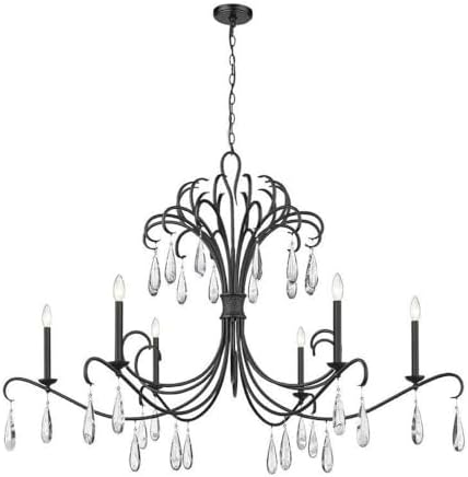 Miniatura 4 de Z-Lite 3039-59MB Amara - Lámpara de araña de 6 luces en estilo contemporáneo, 34 pulgadas de alto y 58.75 pulgadas de ancho, color acabado negro mate