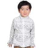 [HEAZEL] ラッシュガード UVカット 接触冷感 フードなし キッズ スタンドカラー ジップ 子供 学校 長袖 UVカット UPF50+ ネイティブグレー 140サイズ