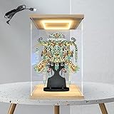 Jievmrs Vitrine Beleuchtete Acryl-Vitrine für Sammlerstücke, Hoch, Transparente Vitrine für Puppen/Miniaturfiguren, Staubdichter Schauwürfel für Miniaturen(35x30x25cm(14'x12'x10'))