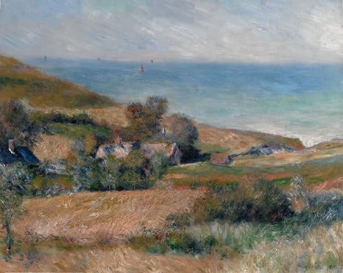Vue du littoral près de Wargemont en Normandie Renoir affiche toile déco mural