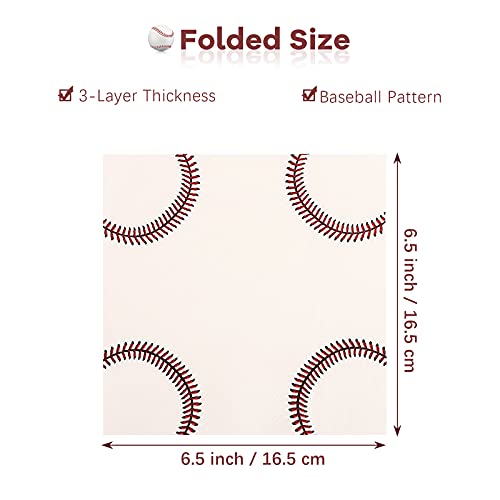 Durony DY0197 100 Pack Baseball Napkins Paper Baseball Design Napkins thumb #1