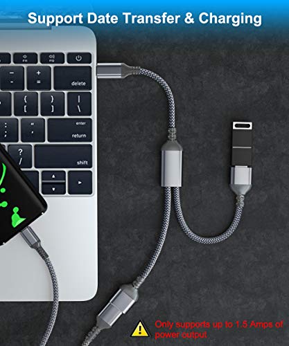 Basesailor Usb C Male To Dual Usb Female Cable Adapter 1Ft,Thunderbolt 3 To Double Type A 2.0 Otg Splitter Cord Converter Multiple Hub For Macbook Pro,Ipad Air 4 5 Mini 6,Microsoft Surface Go,Tab S8 #TOP2