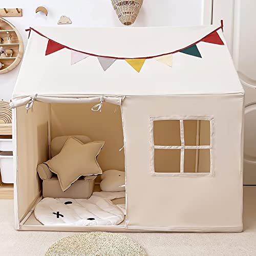 Kids Tent Indoor Playhouse, Kids Play Tent Large Kid Playhouse Toys Toddler Tent Play House with Pennant Banners, Kid Toys for Boy Girl Birthday House Gift by Razee - Used condition - US$43.31