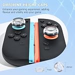 DLseego Poignées de pouce conçues pour le commutateur Nintendo 2 (2025), Soft Silicone Joycon Contrôleur analogique Protection antidérapante 2 PCS Bouton Joy Con Bouchons de joystick Couvre - Transparent/clair