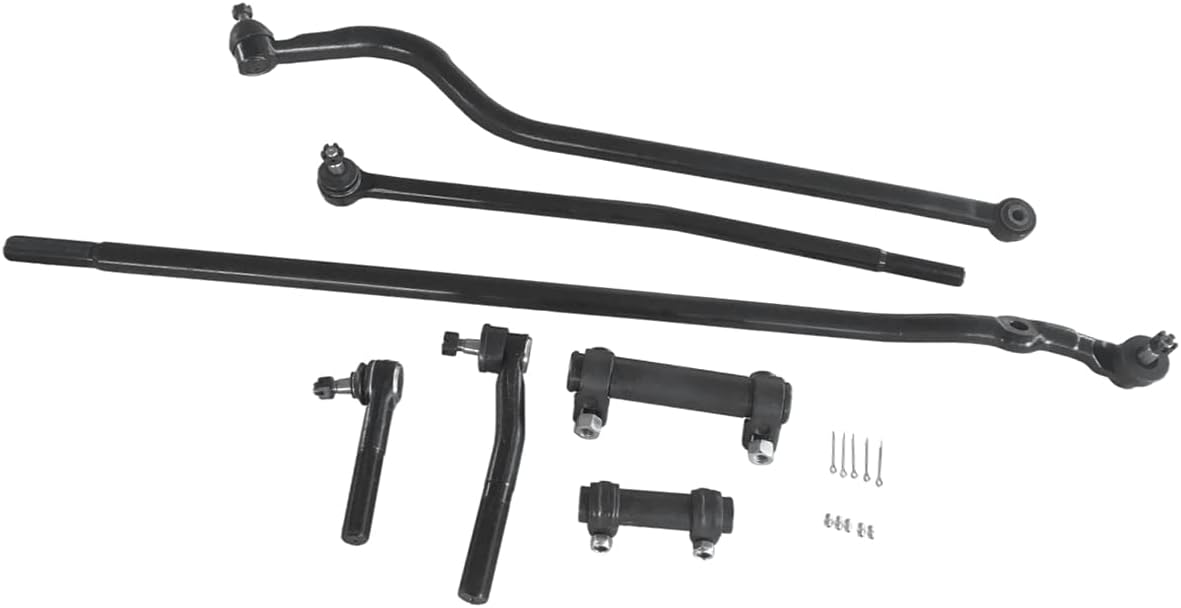 TOM - 7Pcs Steering Kit Tie Rods Track Bar Adjusting Sleeves for 1998 1999 for Dodge Ram 2500 Ram 3500 5069117AA 52037600 52038933AB
