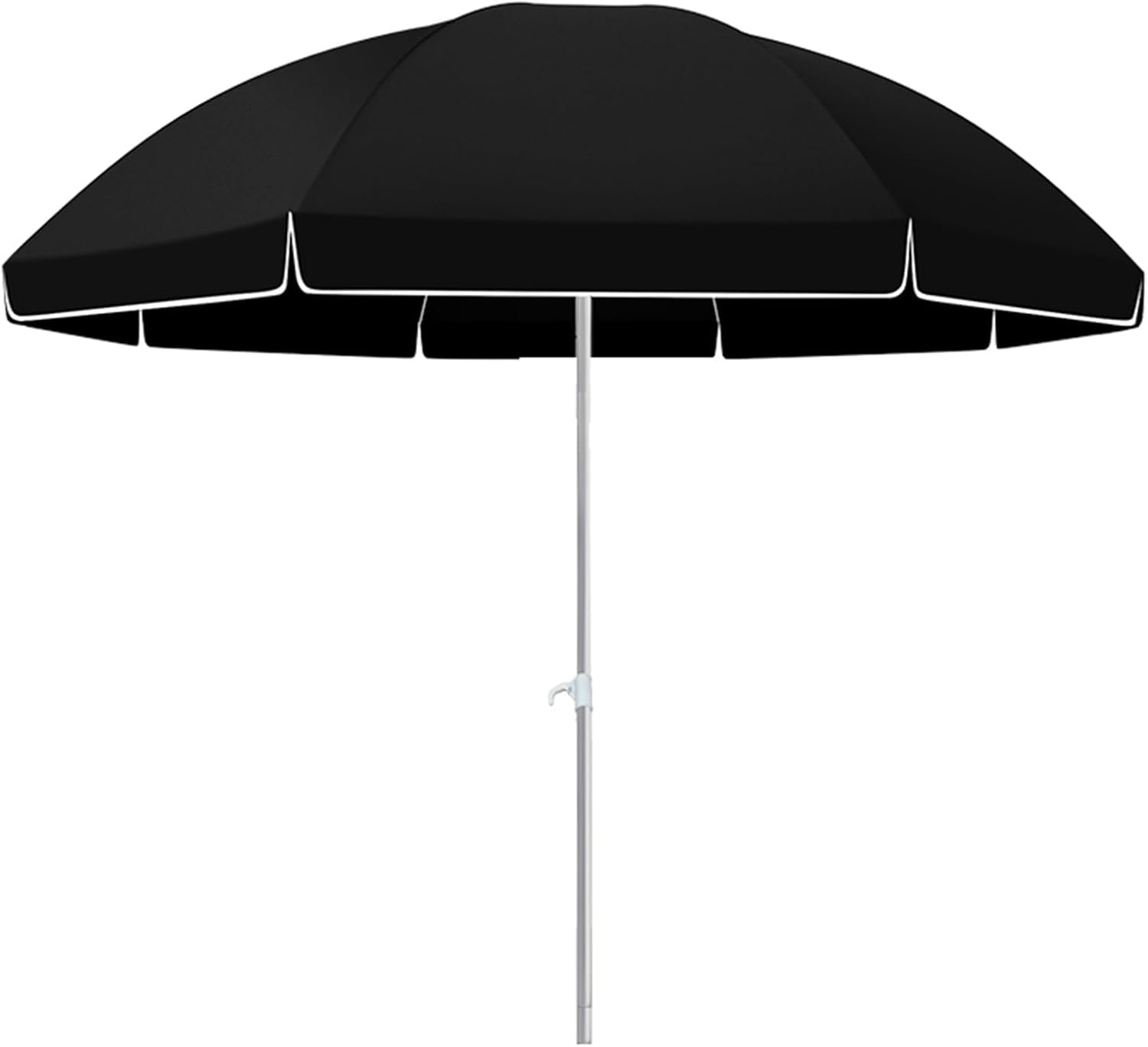 Round Garden Umbrella, 6ft/7ft/8ft Portable Outdoor Table Market Parasol, Adjustable Height, UPF50+ Picnic Umbrella for Beach, Patio, Deck, Backyard