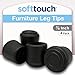 SoftTouch 4440595N Non Marking Rubber Folding Metal Chair Leg Cap Replacement, 7/8", Black, 4 Piece