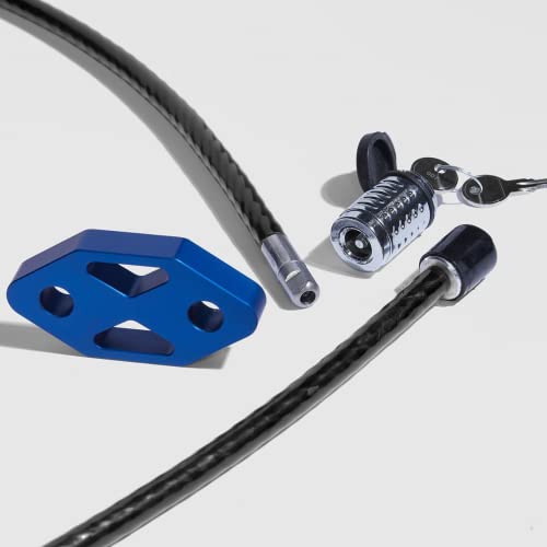 1Up Usa: 12' Cable Bike Lock | 3/8" Steel Airline Cable In Protective Black Vinyl Coating | Includes 2-Keys | (Secure, Anti-Theft, Recommended For 1-2 Bikes) #TOP2