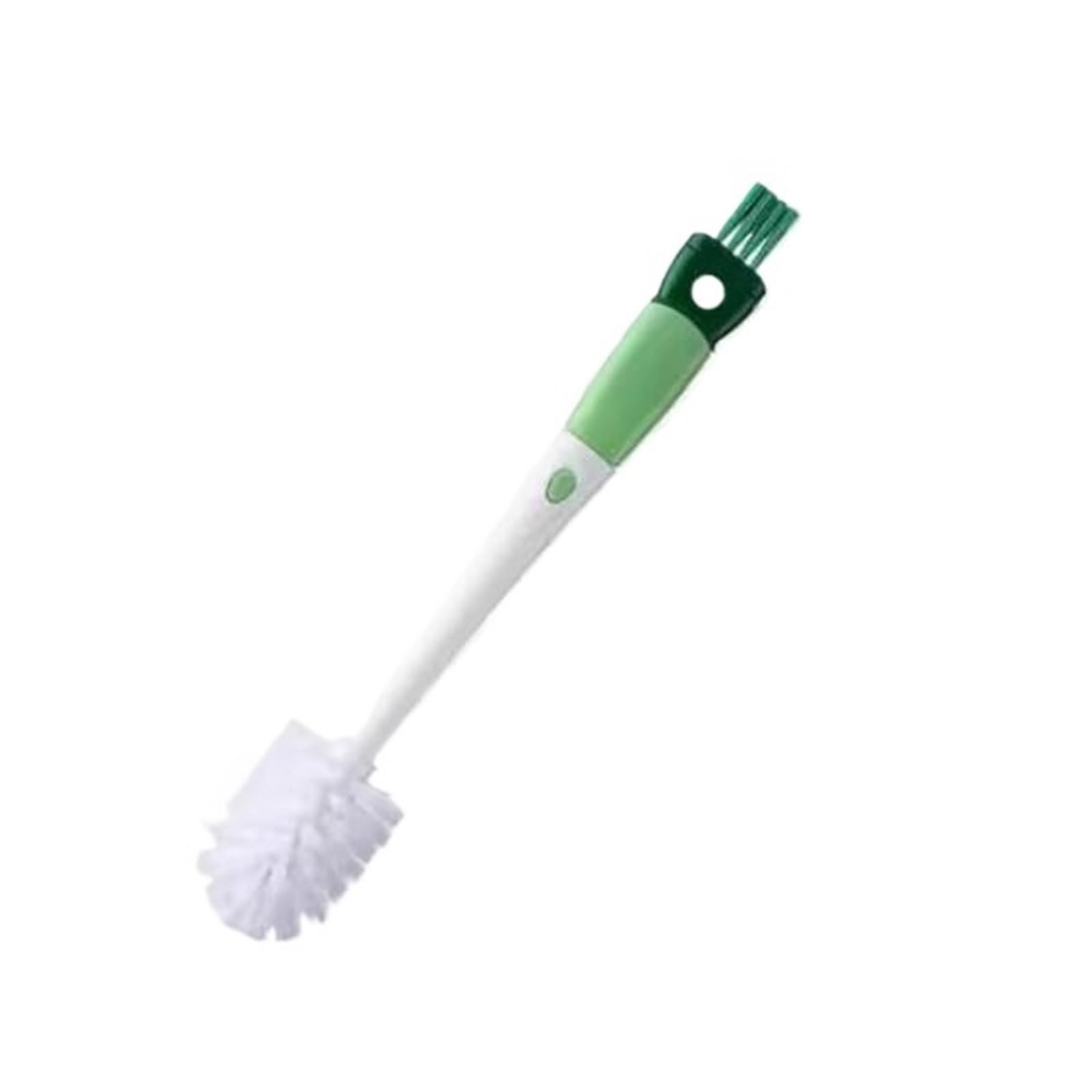 Spazzola di pulizia 4 in 1 per bicchiere acqua e biberon | Plastica con filo d'acciaio integrato, strumento a manico lungo per tazze tè e contenitori acqua(Green)