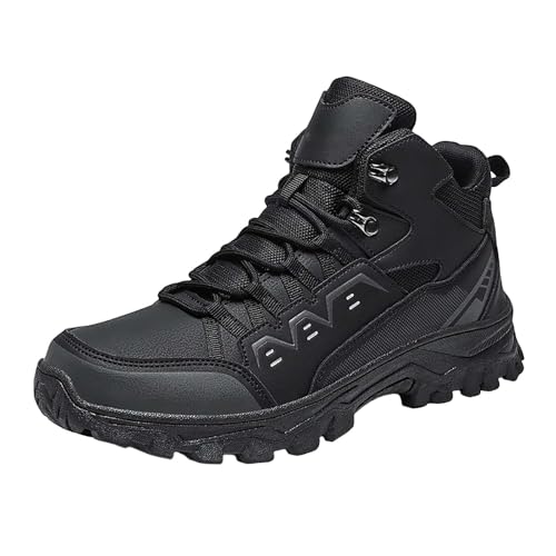 Zapatos de senderismo para hombre y mujer, impermeables, ligeros, antideslizantes, transpirables, botas de trekking, pies anchos, de piel, botas de senderismo para camping, tobillo, botas de montaña