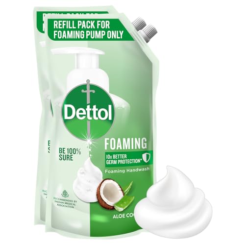 Dettol Foaming Handwash Refill – Aloe Coconut, 700Ml (Pack Of 2)| Rich Foam | Moisturizing Hand Wash | Soft On Hands