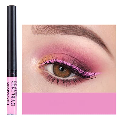 Dekrion Liquid Eyeliner, Matte Colored Eyeliners,Pink Eyeliner, White Black Red Brown Green Purple Waterproof High-Pigmented Colorful Eyeliners Eye Makeup, 1Pc Pink #TOP4