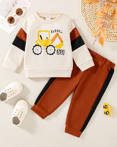 Image of NZRVAWS Toddler Baby Boy Clothes Pullover Sweater Ripped Jean Sweatsuit Little Boy Outfit Fall Winter Clothing Set 6M-7T