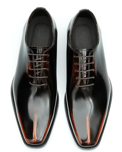 Santimon Mens Oxfords Formal Dress Shoes Fashion Prom Wedding Derby Business Tuxedo Patent Leather Whole Cut Oxfords Shoes for Men4