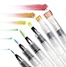 Chromatek AquaPens. Set of 6 Refillable Aqua Watercolor Brushes with Nylon Tips. Easy Water Brush Pens for Painting. Blending & Calligraphy. Includes Online Video Tutorials & Templates
