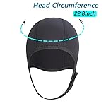 LOOEEL 2.5mm Neoprene Dive Cap Surf Cap,Diving Hat,Thermal Wetsuit Hood Cap with Chin Strap,Windproof Cap for Surfing Kayak Rafting Canoe Snorkeling Water Sports - Image 2