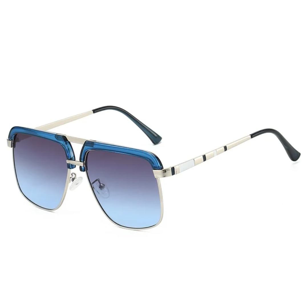 Occhiali da sole ovali sfumati di lusso in tartaruga da donna, stile retrò, con doppio ponte, montatura sottile, tendenza, versatili, da uomo, UV400