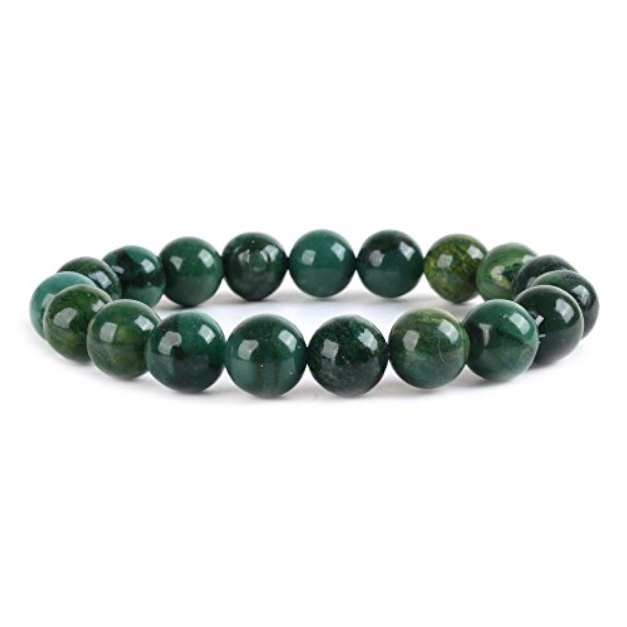 Natural African Serpentine Gemstone Stretch Bracelet, Unisex