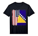 USA Bosnia and Herzegovina Half Flag America Bosnia Jersey Performance T-Shirt